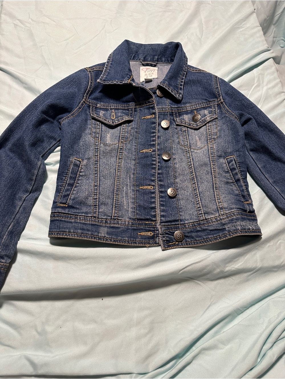Place Girls' Denim Jacket - Blue